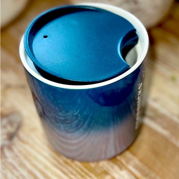 Starbucks Blue Ombre Short Cup Ceramic Insulated Hot Satin Tumbler 12oz New 2021 - Picture 3 of 8